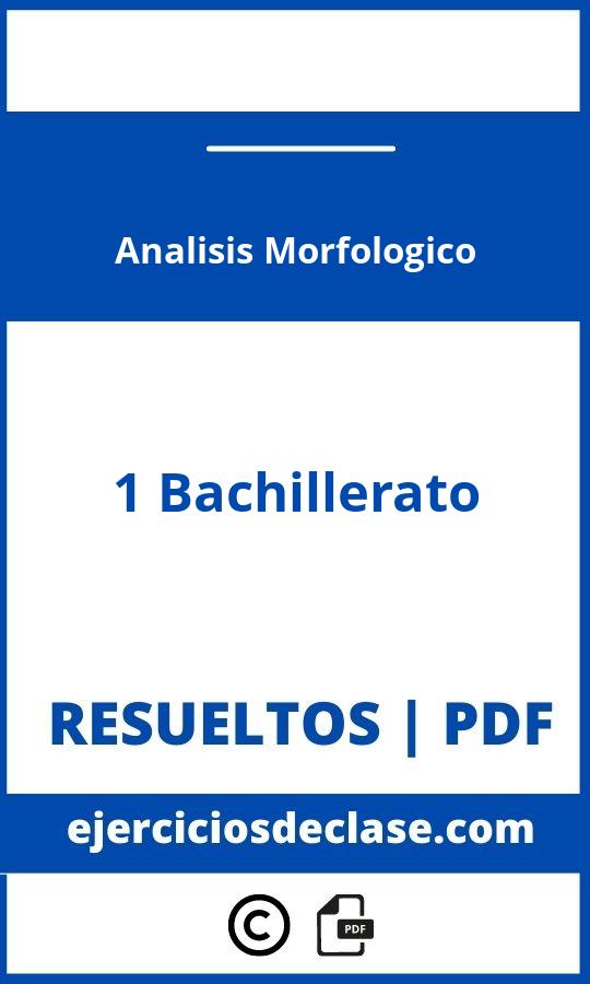 Analisis Morfologico 1 Bachillerato Ejercicios Resueltos Pdf