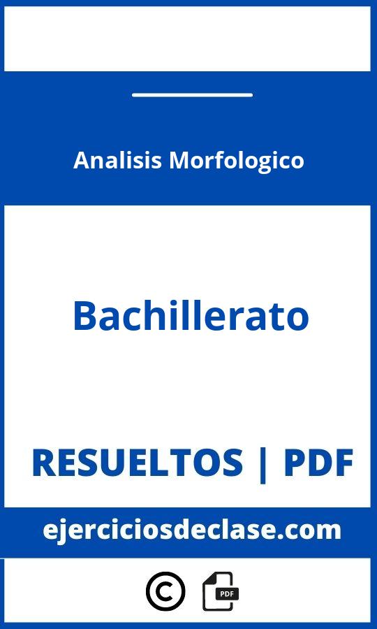Ejercicios Analisis Morfologico Bachillerato Pdf