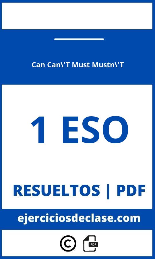 Ejercicios Can Can'T Must Mustn'T 1 Eso Pdf