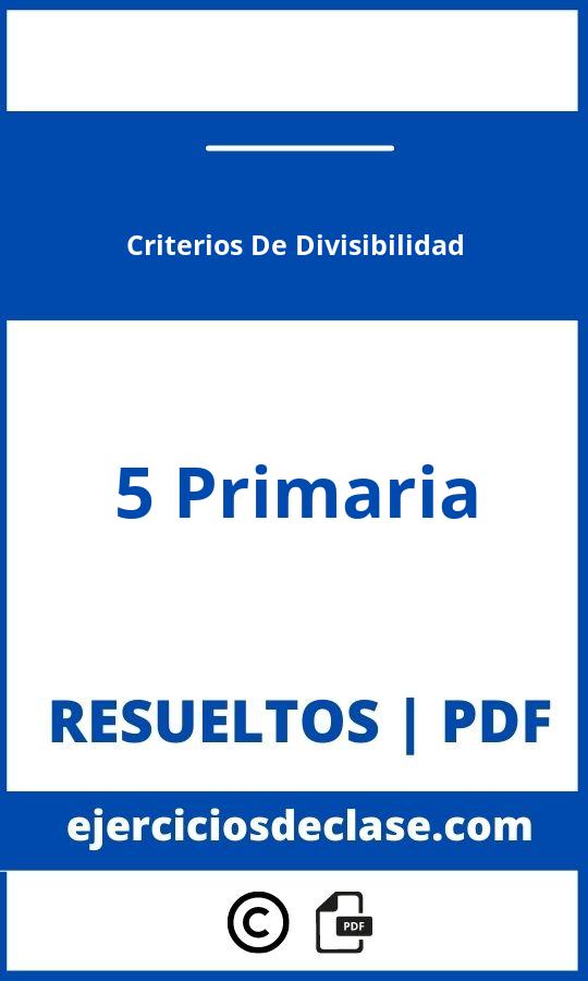 Ejercicios Criterios De Divisibilidad 5 Primaria Pdf