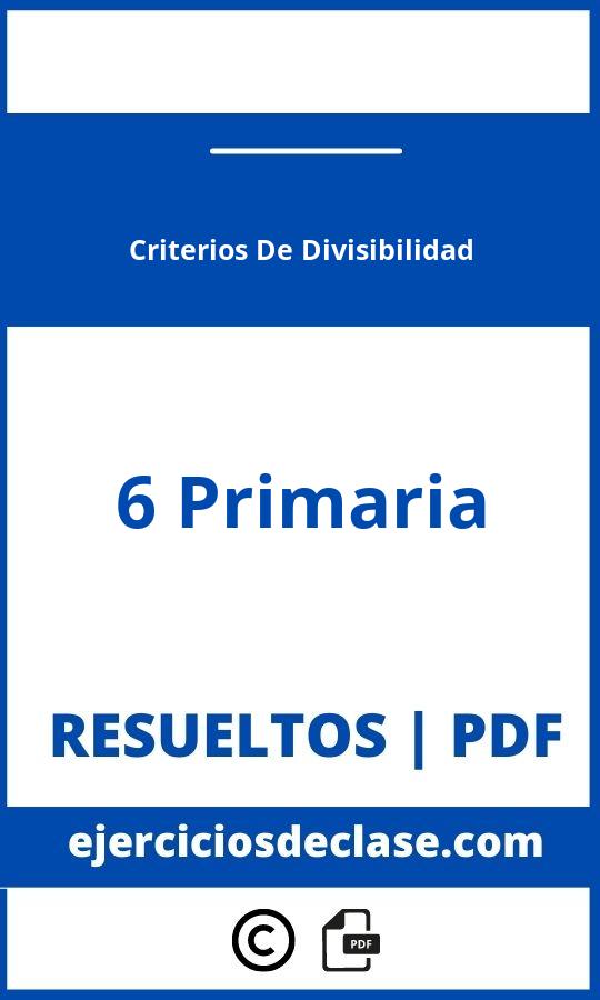 Ejercicios Criterios De Divisibilidad 6 Primaria Pdf