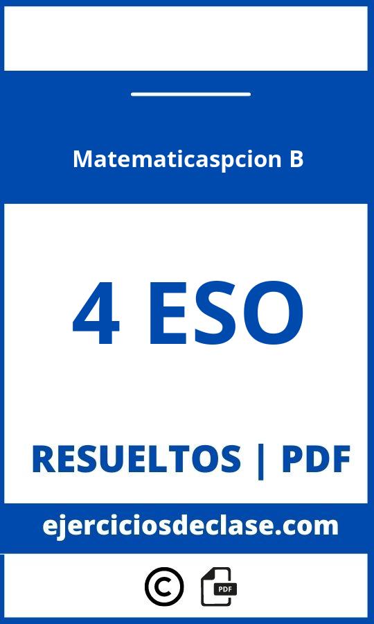 Ejercicios De Matematicas 4 Eso Opcion B Pdf