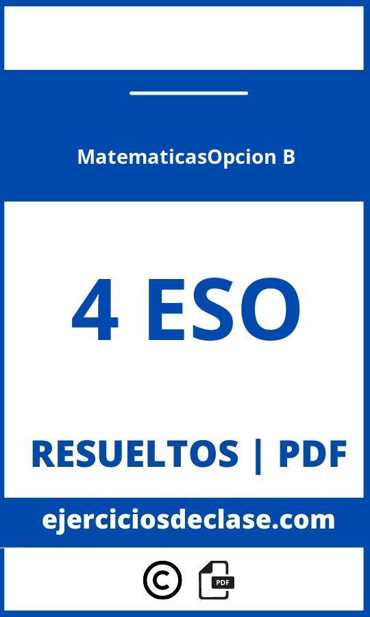 Ejercicios De Matematicas 4O Eso Opcion B Pdf