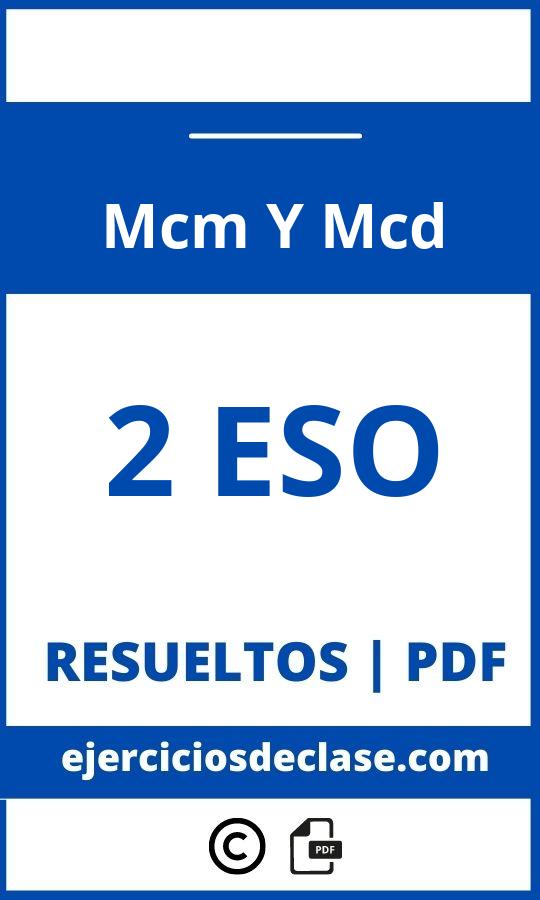 Ejercicios De Mcm Y Mcd 2O Eso Pdf