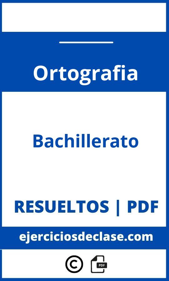 Ejercicios De Ortografia Bachillerato Pdf