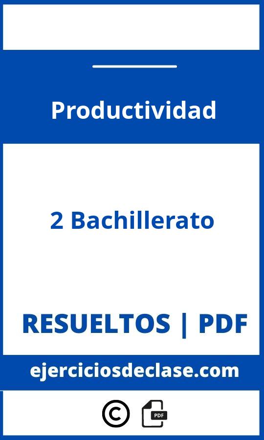 Ejercicios De Productividad 2O Bachillerato Pdf