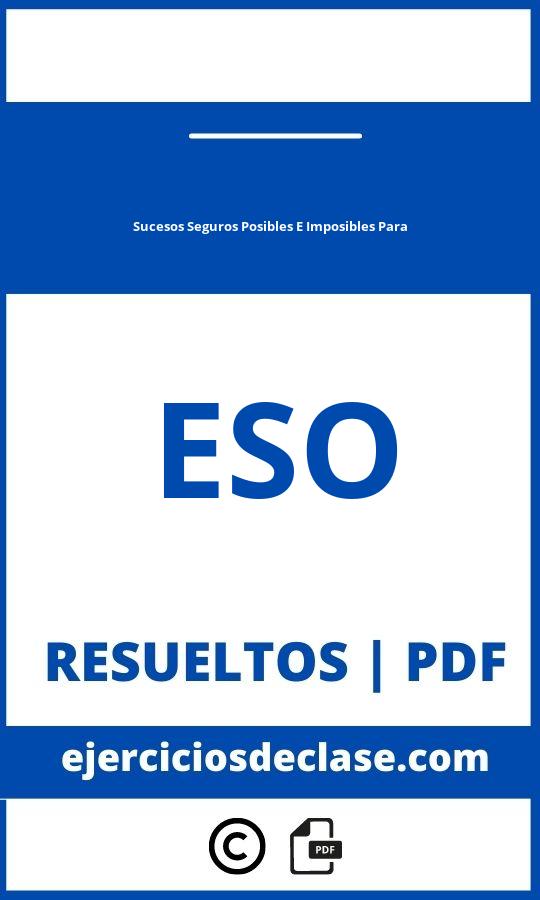 Ejercicios De Sucesos Seguros Posibles E Imposibles Para Primaria Pdf