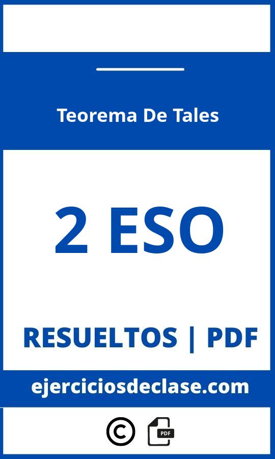 Ejercicios De Teorema De Tales 2O Eso Pdf