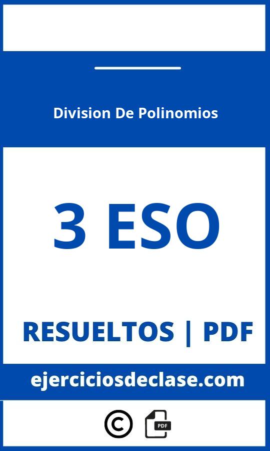 Ejercicios Division De Polinomios 3 Eso Pdf