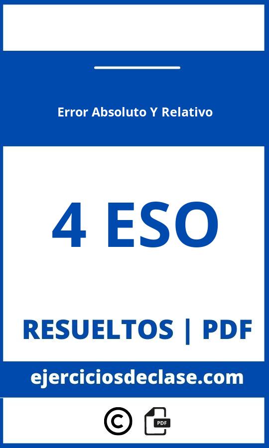 Ejercicios Error Absoluto Y Relativo 4O Eso Pdf