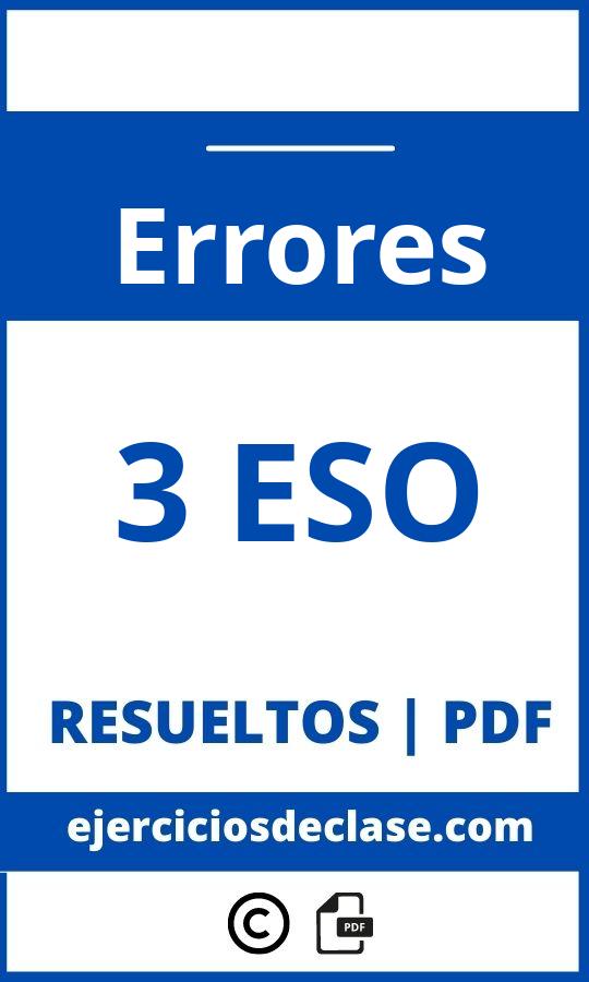 Ejercicios Errores 3 Eso Pdf