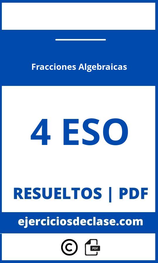 Ejercicios Fracciones Algebraicas 4O Eso Pdf