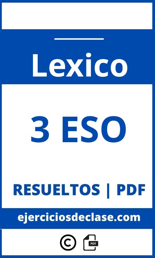 Ejercicios Lexico 3 Eso Pdf