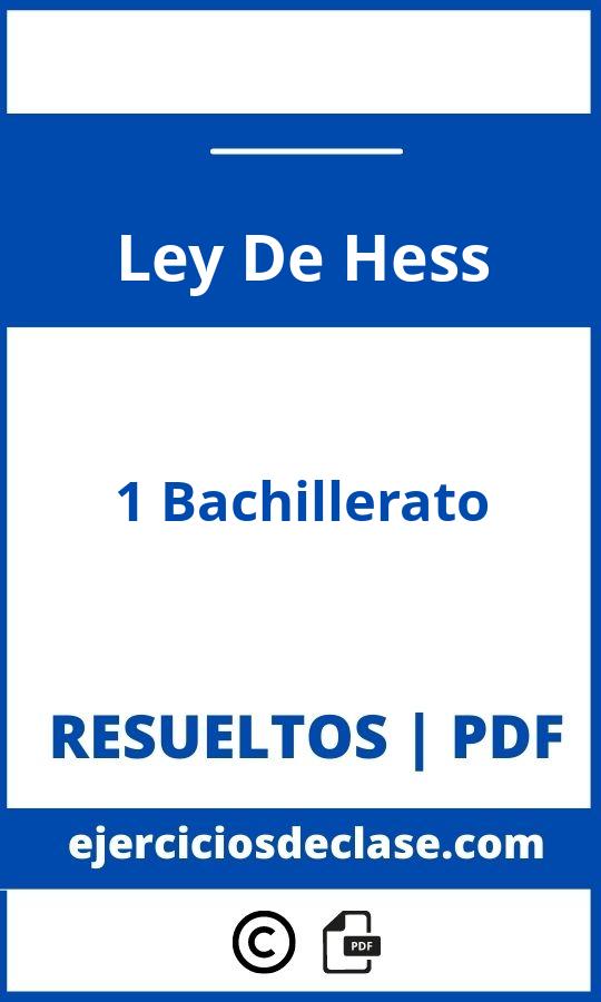 Ejercicios Ley De Hess 1O Bachillerato Pdf