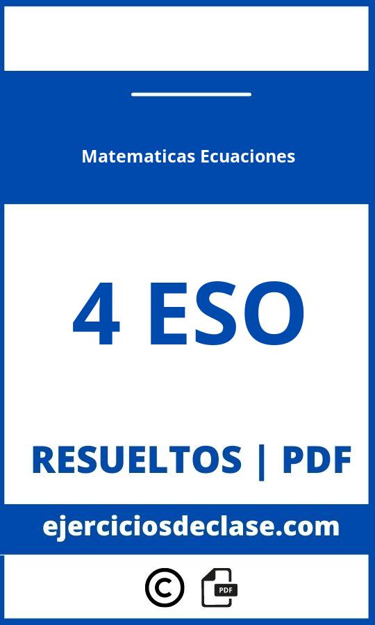 Ejercicios Matematicas Ecuaciones 4 Eso Pdf