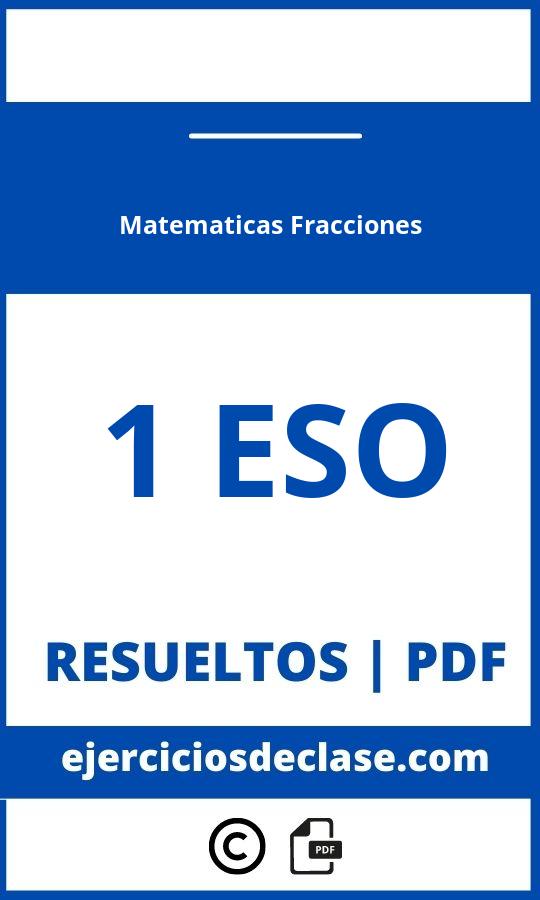 Ejercicios Matematicas Fracciones 1O Eso Pdf