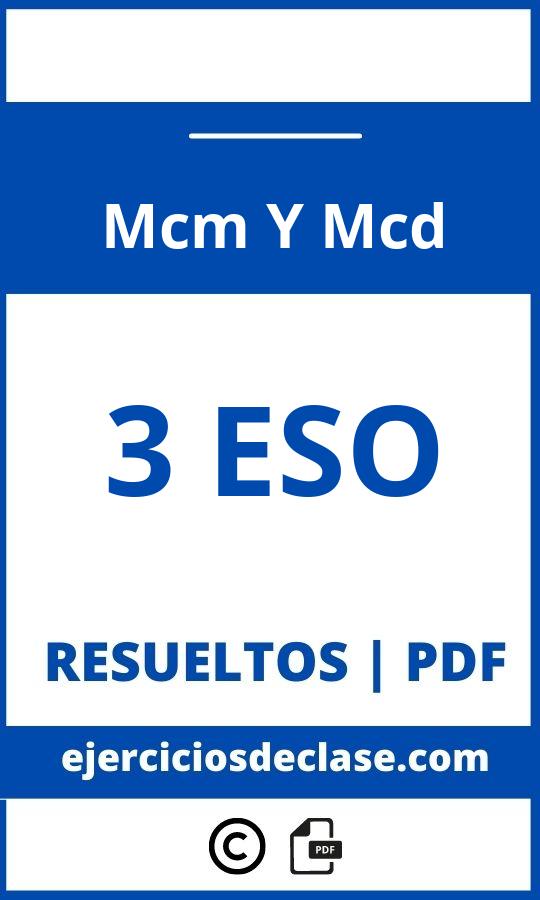 Ejercicios Mcm Y Mcd 3 Eso Pdf