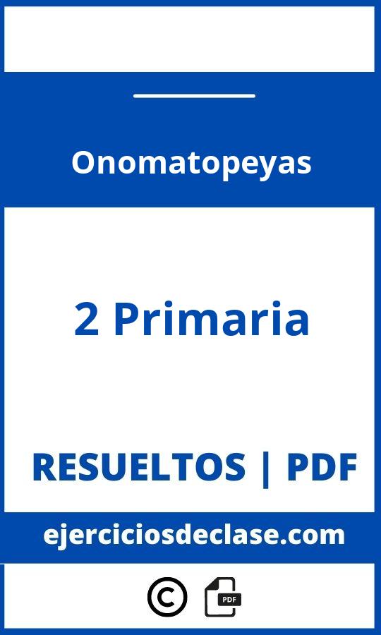 Ejercicios Onomatopeyas 2O Primaria Pdf