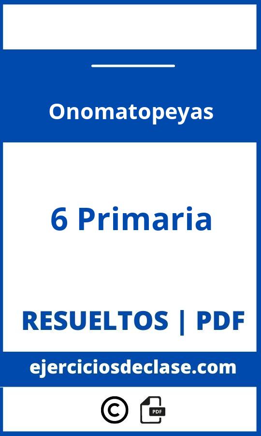 Ejercicios Onomatopeyas 6O Primaria Pdf