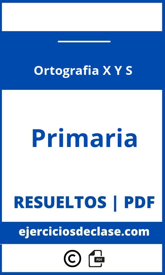 Ejercicios Ortografia X Y S Pdf Primaria