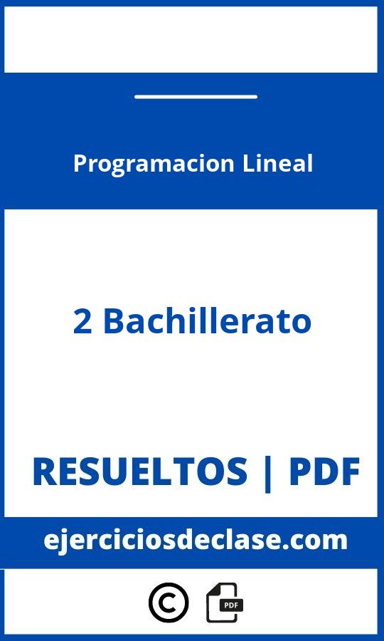 Ejercicios Resueltos Programación Lineal 2O Bachillerato Pdf