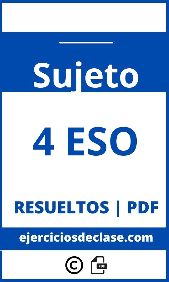 Ejercicios Sujeto 4 Eso Pdf