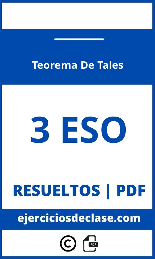 Ejercicios Teorema De Tales 3O Eso Pdf