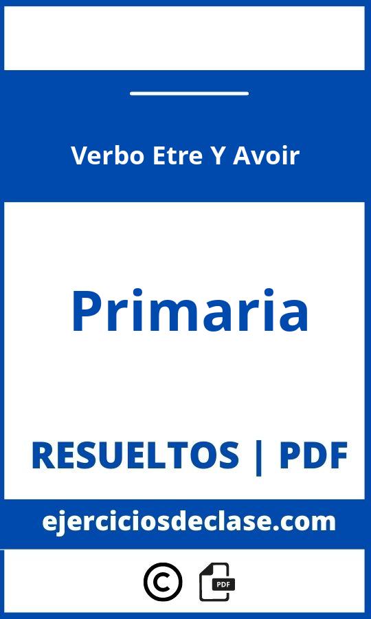 Ejercicios Verbo Etre Y Avoir Pdf Primaria