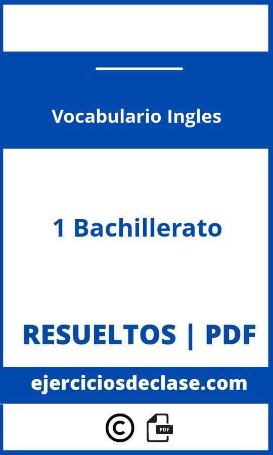 Ejercicios Vocabulario Ingles 1 Bachillerato Pdf