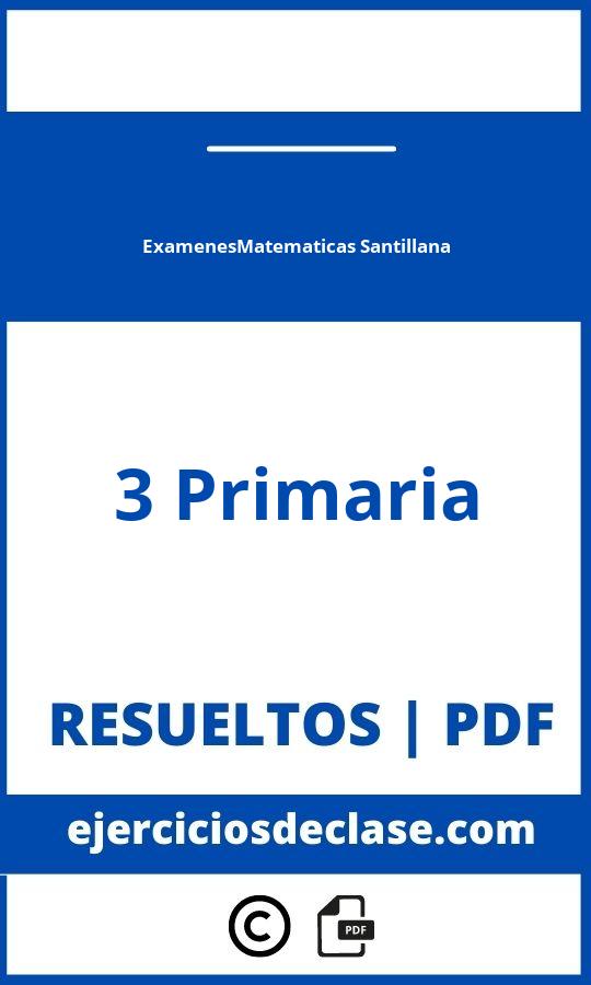 Examenes Ejercicios Matematicas 3 Primaria Santillana Pdf