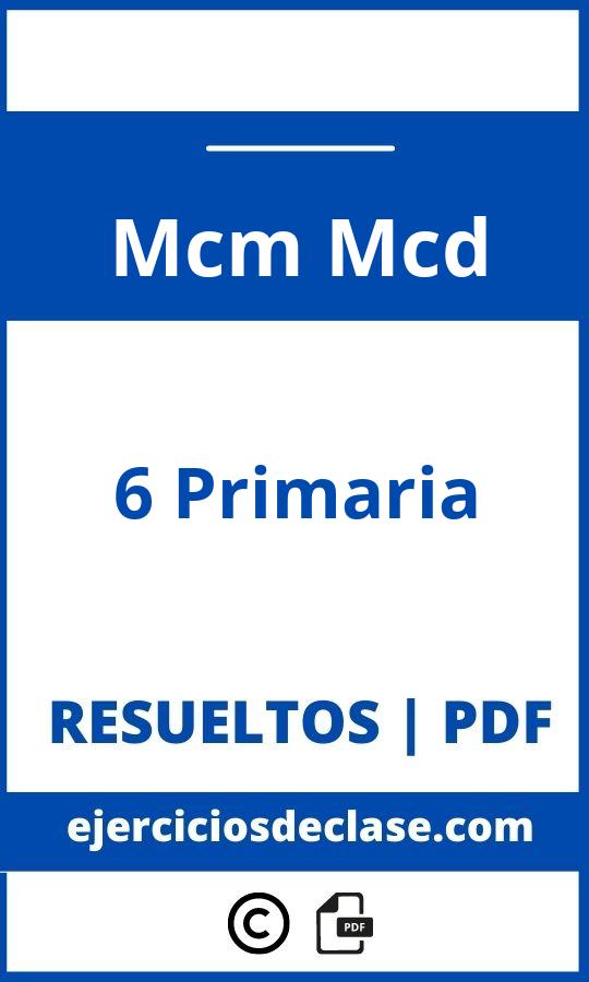 Mcm Mcd Ejercicios Resueltos Pdf 6O Primaria